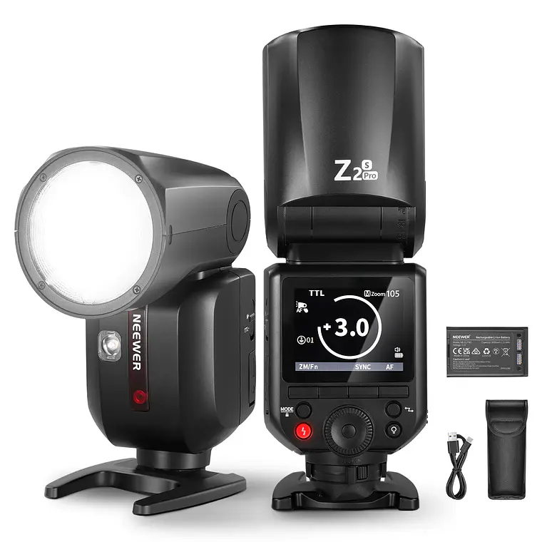 Flash Speedlite de Cabezal Redondo Neewer Z2PRO 76Ws TTL 1