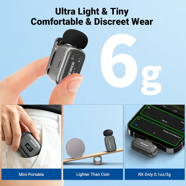 Micrófono Lavalier Inalámbrico Neewer KM19 Mini 4