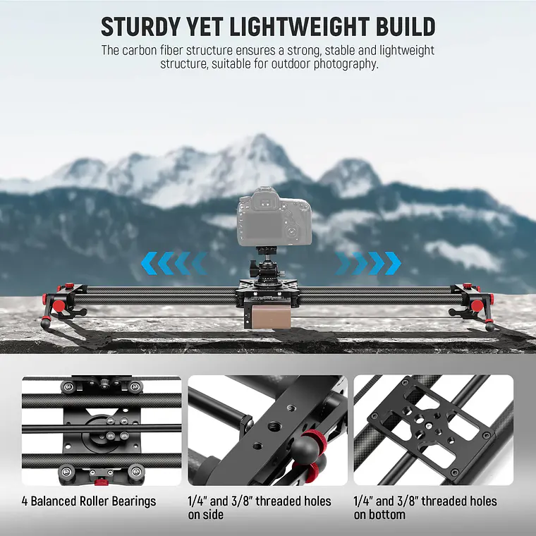 Slider Motorizado de Fibra de Carbono Neewer ER1 con Batería F750 2