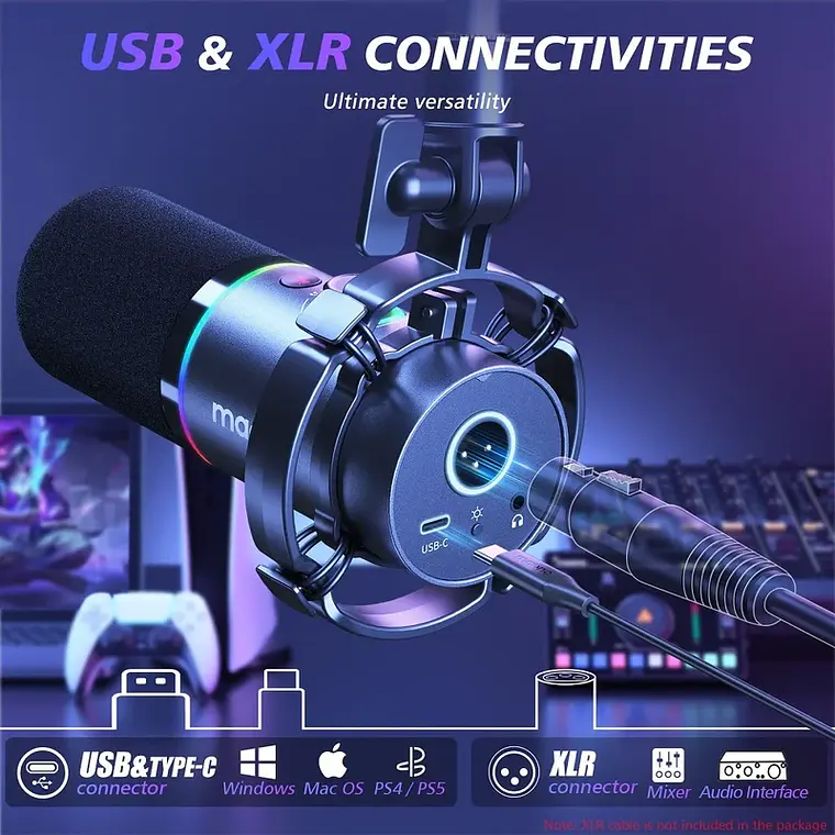Kit de Micrófono Dinámico Maono PD200XS USB/XLR con Brazo Articulado 3