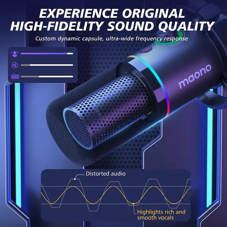 Kit de Micrófono Dinámico Maono PD200XS USB/XLR con Brazo Articulado 4