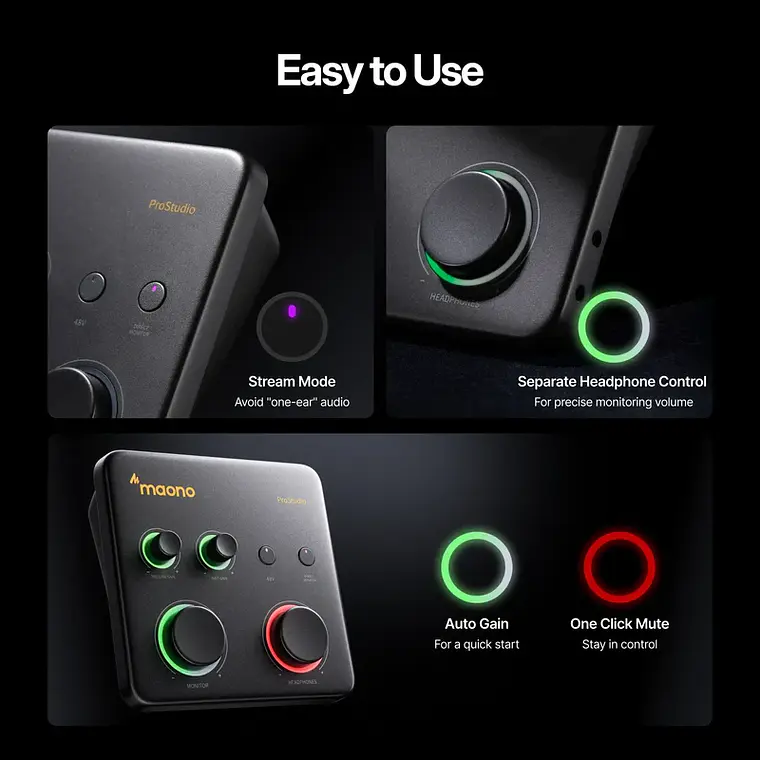 Interfaz de Audio Híbrida USB Maono P1 3
