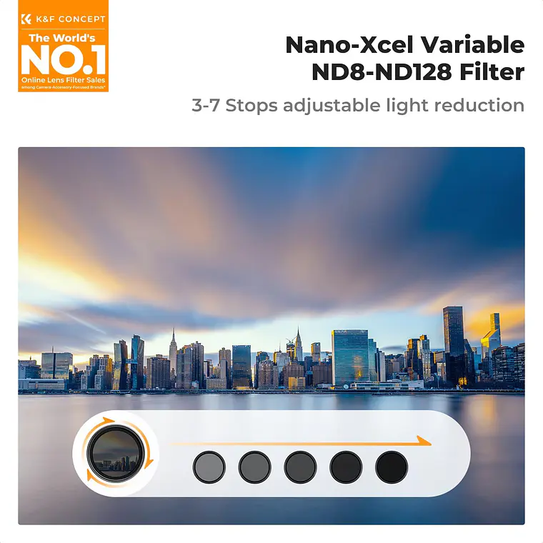  Filtro VND K&F Concept Nano-X ND8-ND128 - 82mm 4