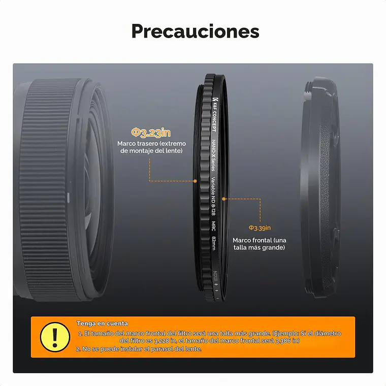  Filtro VND K&F Concept Nano-X ND8-ND128 - 82mm 8