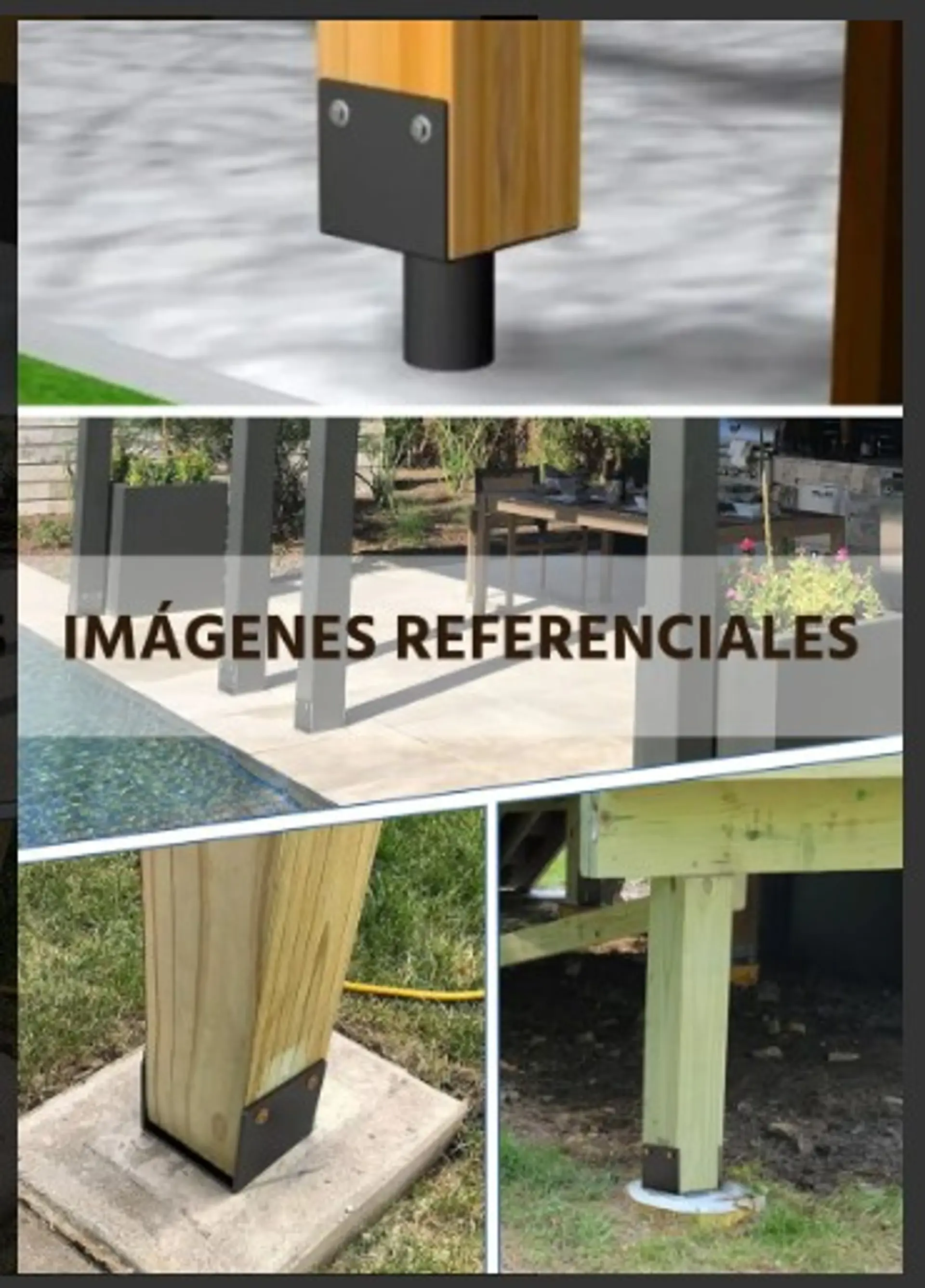 BASE ANCLAJE ELEVADO PIAR 4X4 MADERA 2