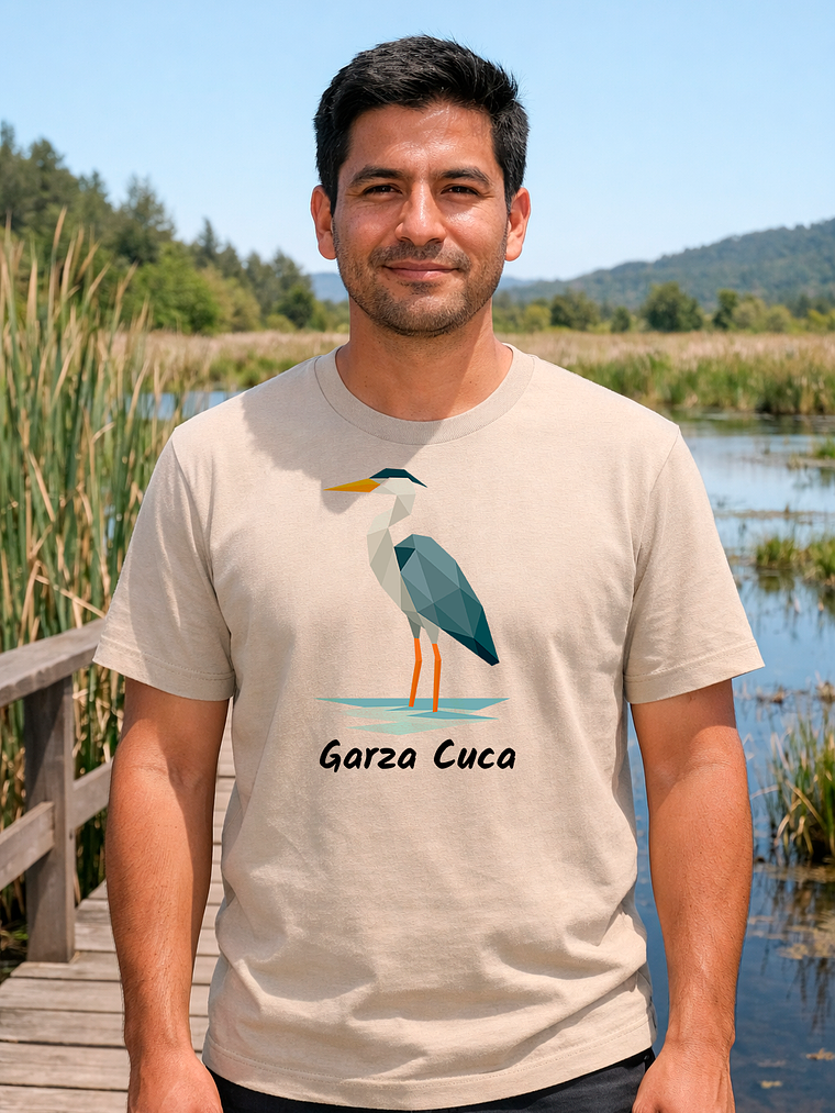 Polera Garza Cuca Chile - Aves Chilenas | Krespho -  Envío gratis + stickers (2 poleras) 1
