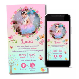 Convite Digital Personalizado e Interativo Jardim Encantado