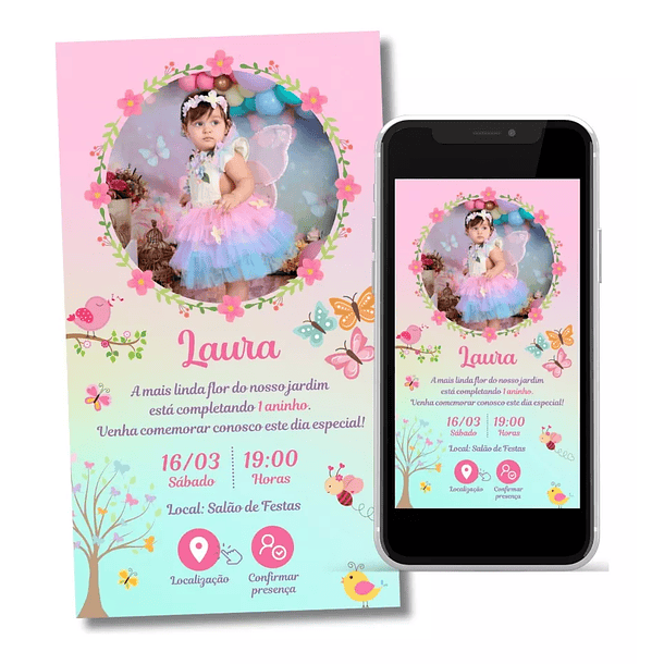 Convite Digital Personalizado e Interativo Jardim Encantado
