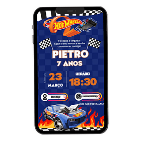 Convite Digital Interativo Hot Wheels 
