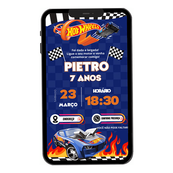 Convite Digital Interativo Hot Wheels  1