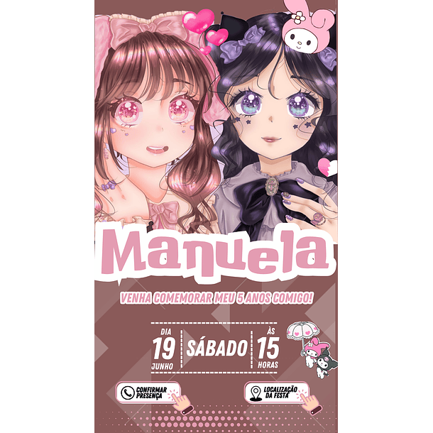 Convite Digital Personalizado e Interativo Kurumi 2