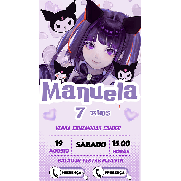 Convite Digital Personalizado e Interativo Kurumi 4