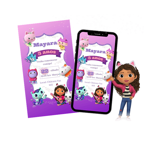 Convite Digital Personalizado e Interativo A casa mágica da Gabi