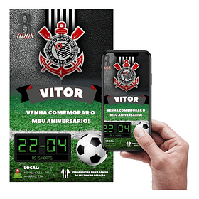 Convite Aniversário Digital Virtual Corinthians