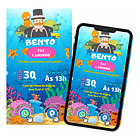 Convite De Aniversário Digital Do Mundo Bita No Fundo Do Mar 1