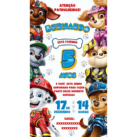 Convite Digital Personalizado  Patrulha Canina 07