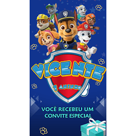Convite Digital Personalizado  Patrulha Canina 09