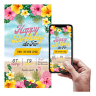 Convite Aniversário Digital Virtual Tropical 1