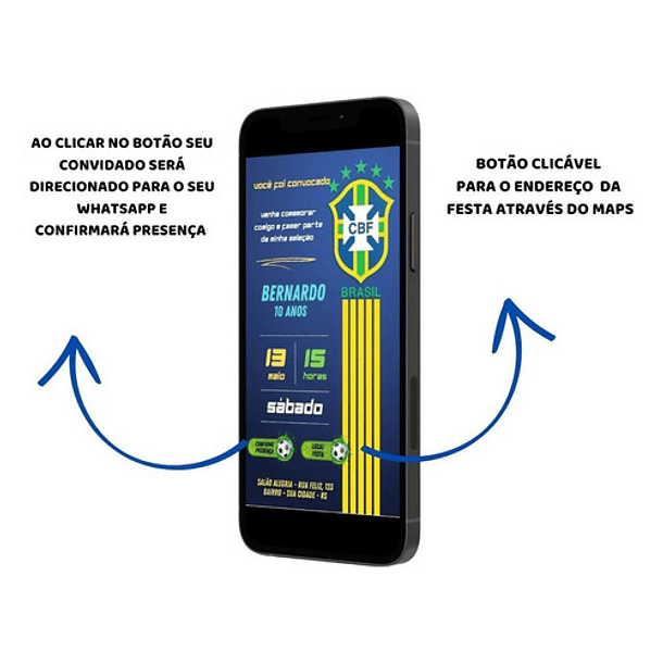Convite Digital Futebol Brasil Animado Ou Interativo  3