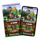Convite Aniversario Digital Minecraft 4