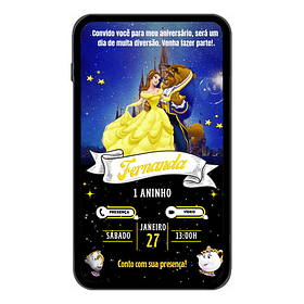 Convite Digital A Bela E A Fera Interativo Virtual Whatsapp