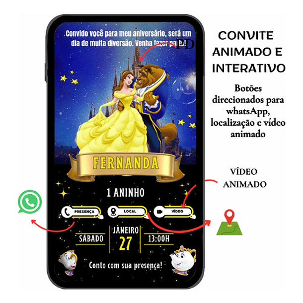 Convite Animado Com Vídeo E Botão Confirmar Presença E Local 2