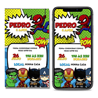 Convite Aniversário Digital Virtual Heróis Whatsapp 1