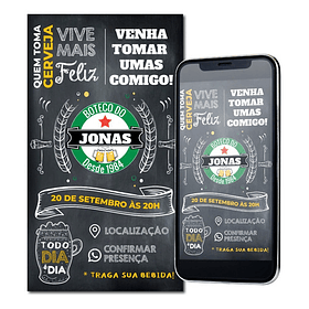 Convite Digital Chalkboard Boteco 41