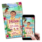 Convite Em Vídeo Moana Baby Animado Com Música Digital D925 1