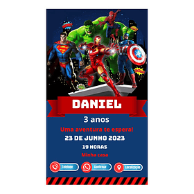 Convite Digital Interativo - Super Herois - Spiderman
