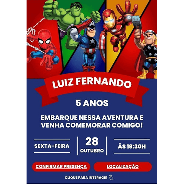 Convite Digital Interativo - Super Herois - Spiderman 6