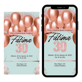 Convite Digital Personalizado Aniversário Adulto
