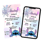 Convite Digital Lilo E Stitch Whatsappp Virtual Online 2