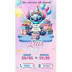 Convite Digital Lilo E Stitch Whatsappp Virtual Online 8