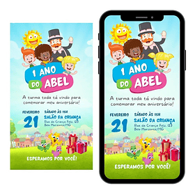 Convite Digital Aniversário Infantil Mundo Bita