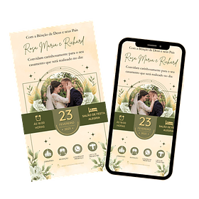Convite de Casamento Digital - Virtual e Interativo 