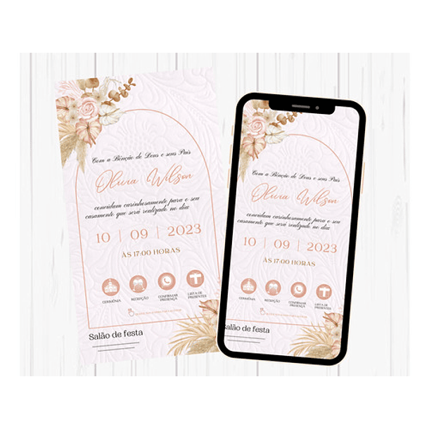 Convite Digital Interativo Casamento Com Botões direcionais 26