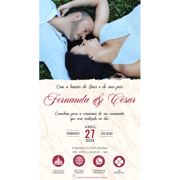 Convite Digital Interativo Casamento Com Foto