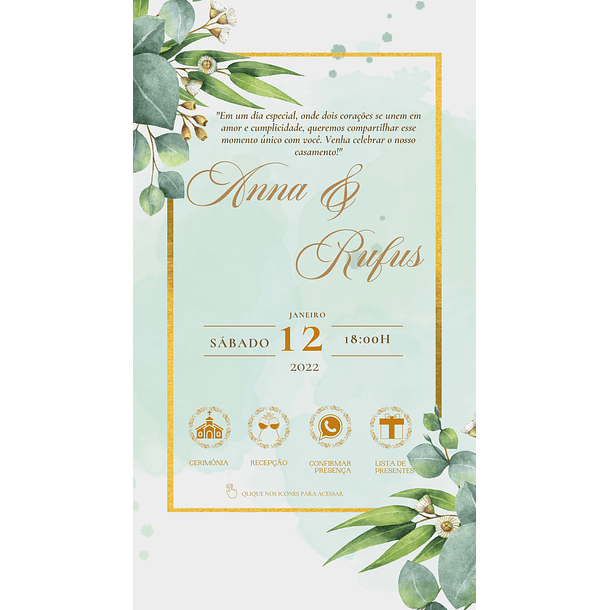 Convite Digital Interativo Casamento Com Botões Direcionais 30