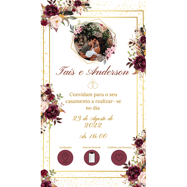 Convite Digital Interativo Casamento Com Botões Direcionais 02