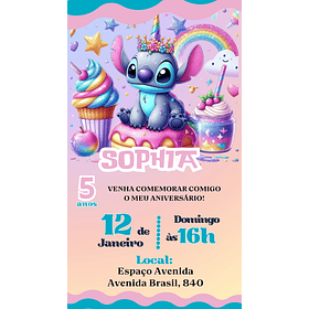 Convite Digital  Stitch PNG   