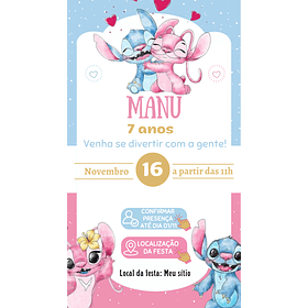 Convite Digital Personalizado e Interativo  Stitch  