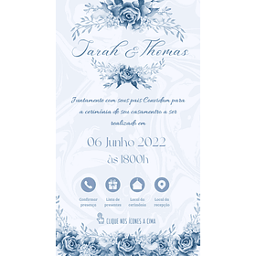Convite Digital Interativo Casamento Com Botões Direcionais  