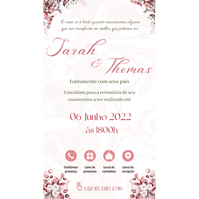 Convite Digital Interativo Casamento Com Botões Direcionais 12