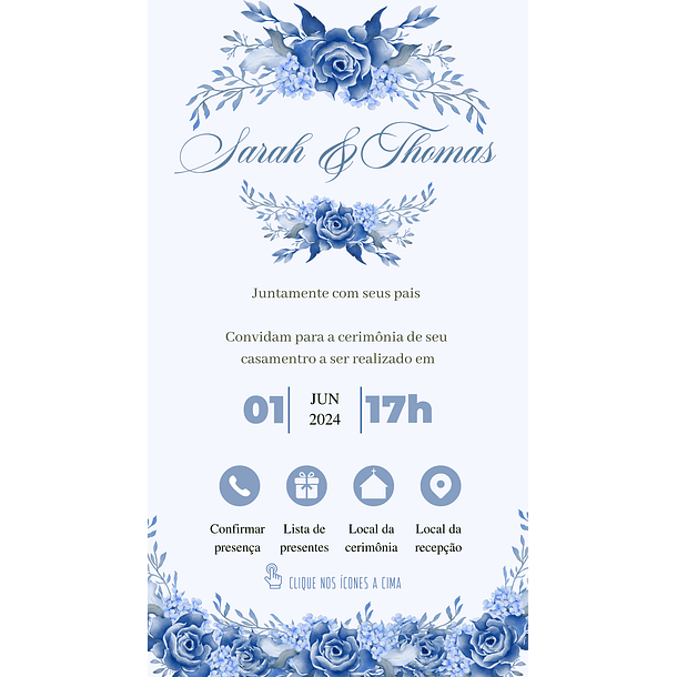 Convite Digital Interativo Casamento Com Botões Direcionais 15