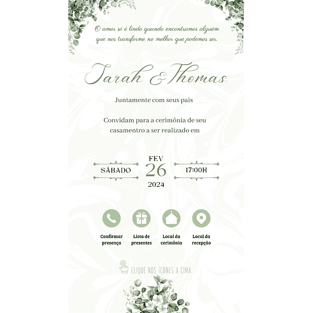 Convite Digital Interativo Casamento Com Botões Direcionais 20