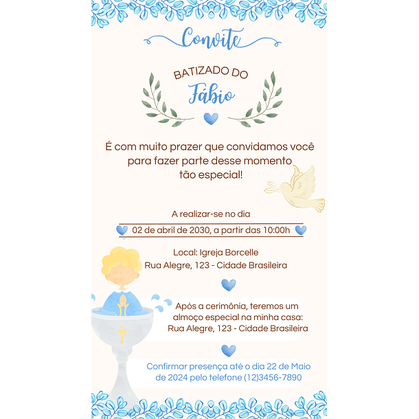 Convite Digital Batizado Eucaristia Virtual Para Whatsapp 06
