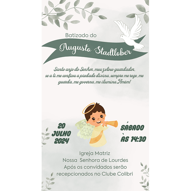 Convite Digital Batizado Eucaristia Virtual Para Whatsapp 020