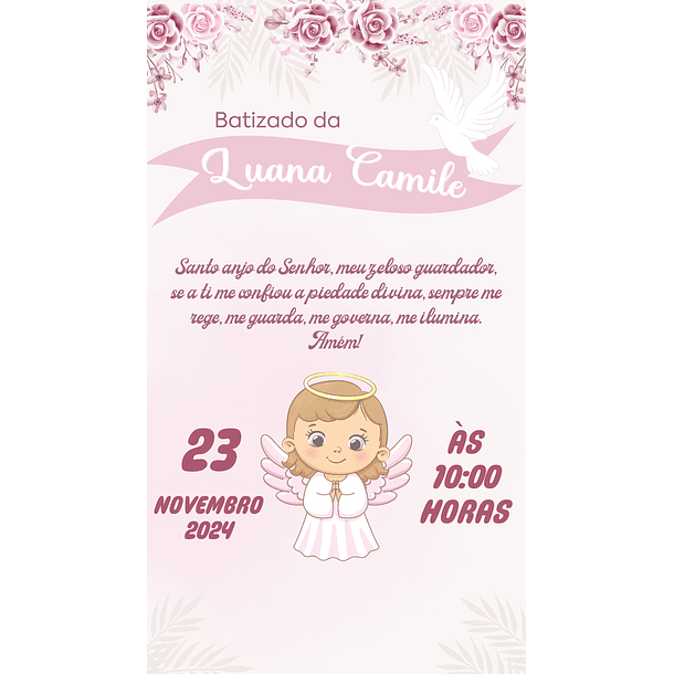 Convite Digital Batizado Eucaristia Virtual Para Whatsapp 22