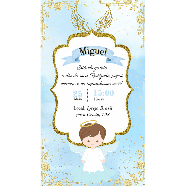 Convite Digital Batizado Eucaristia Virtual Para Whatsapp 50